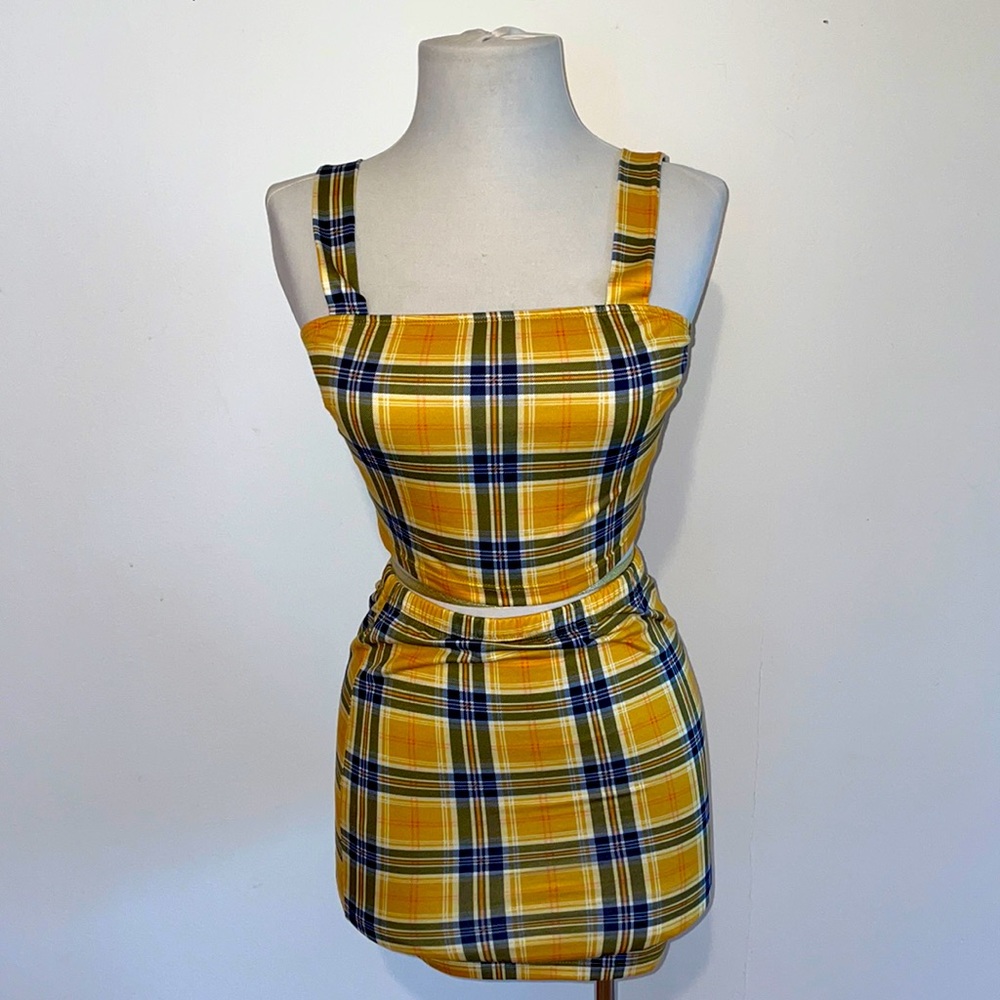 Plaid two pieces